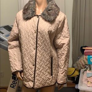 Charter club 2X raincoat with removable fur color